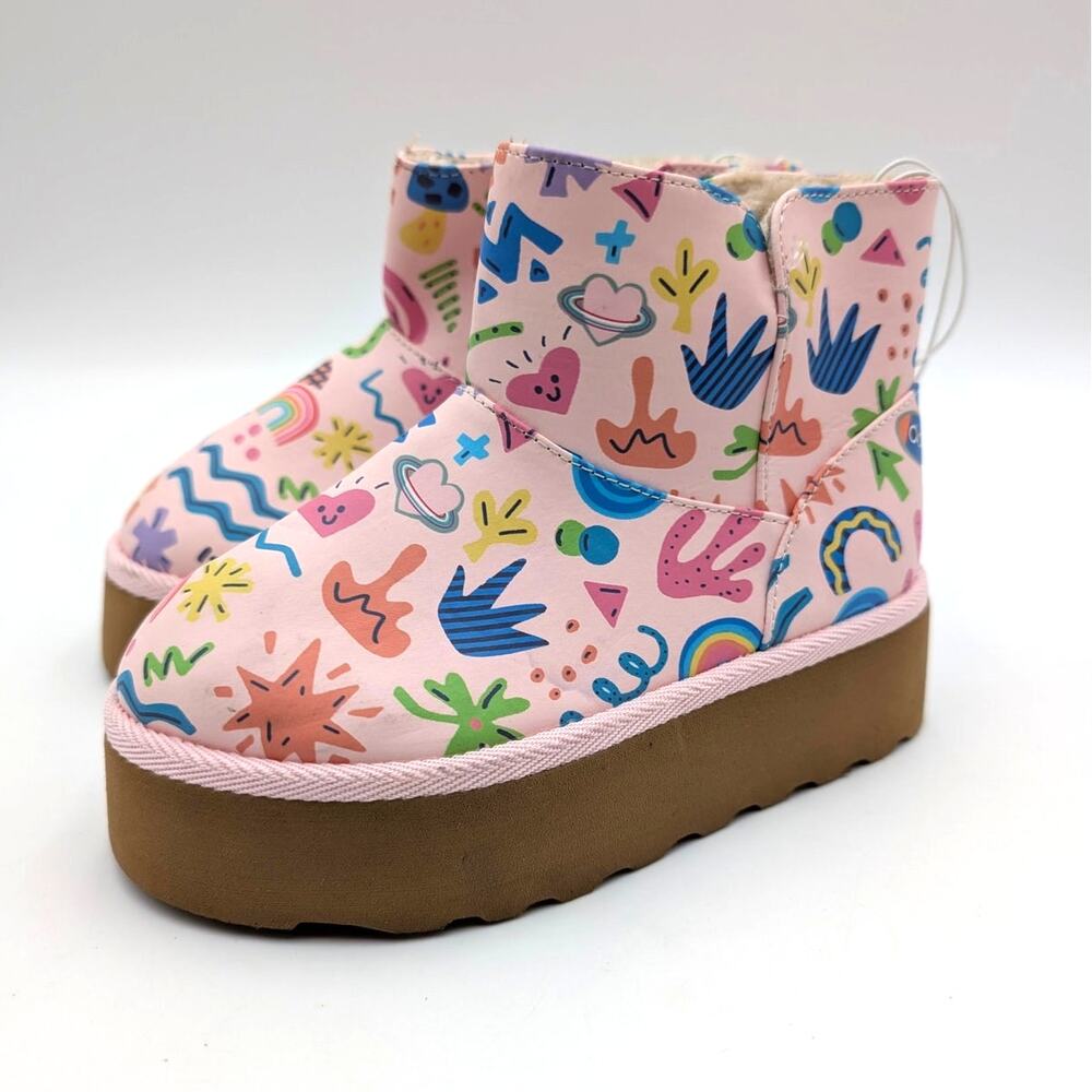 Harper Canyon Ezra Printed Bootie Round Toe Kids' Pink Multi Size US11M EU28